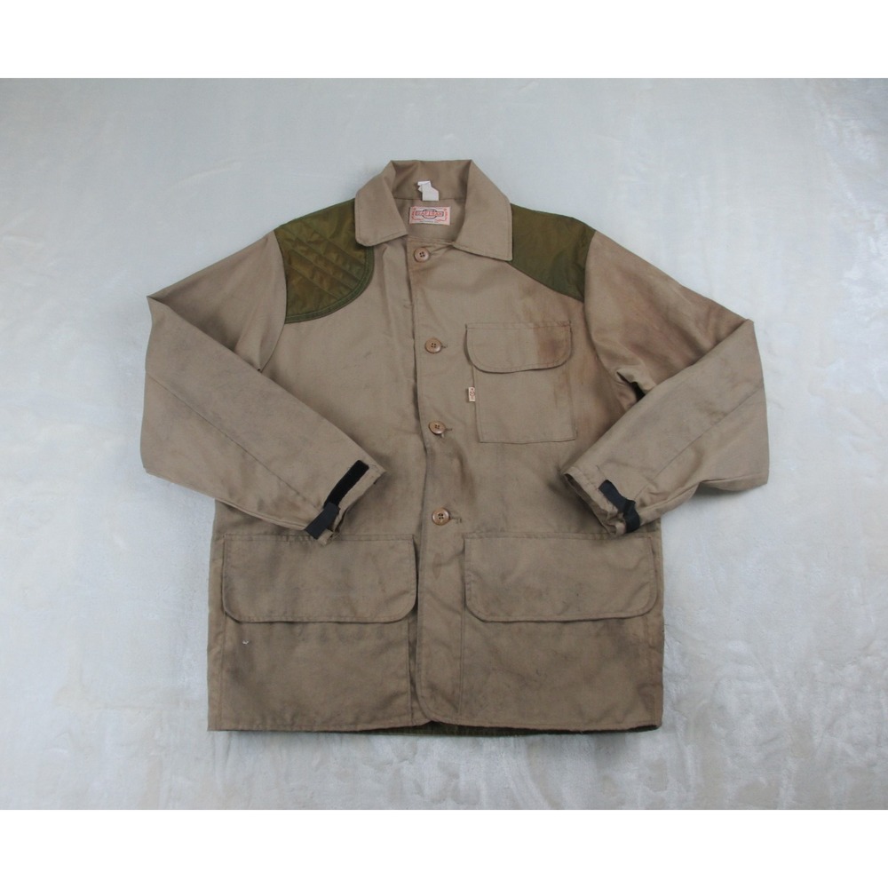 VINTAGE SafTbak Shooting Jacket Mens‎ Large Brown Padded Outdoors Hunting 70s*